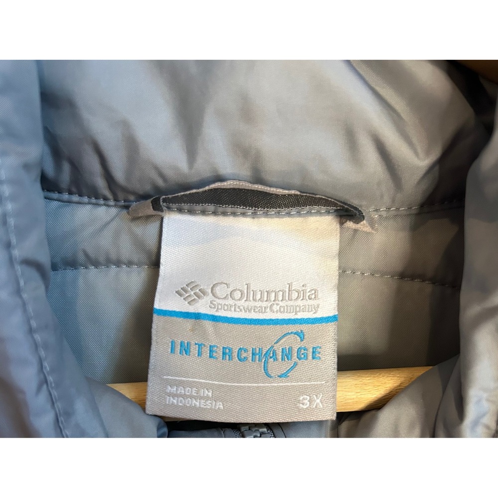 Columbia Interchange Puffer Jacket Liner Layer Gray Quilted Full Zip Mens 3XL